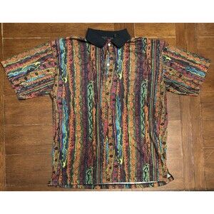 Vintage Tunda Canada Coogi Polo Large Multicolor Hip Hop Brooklyn Streetwear